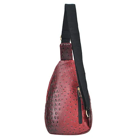 Red NGIL Textured Faux Leather Fashion Sling Bag