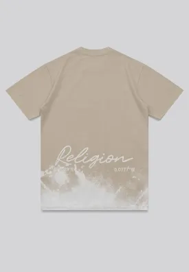 RELIGION BLEACH T-SHIRT FAWN