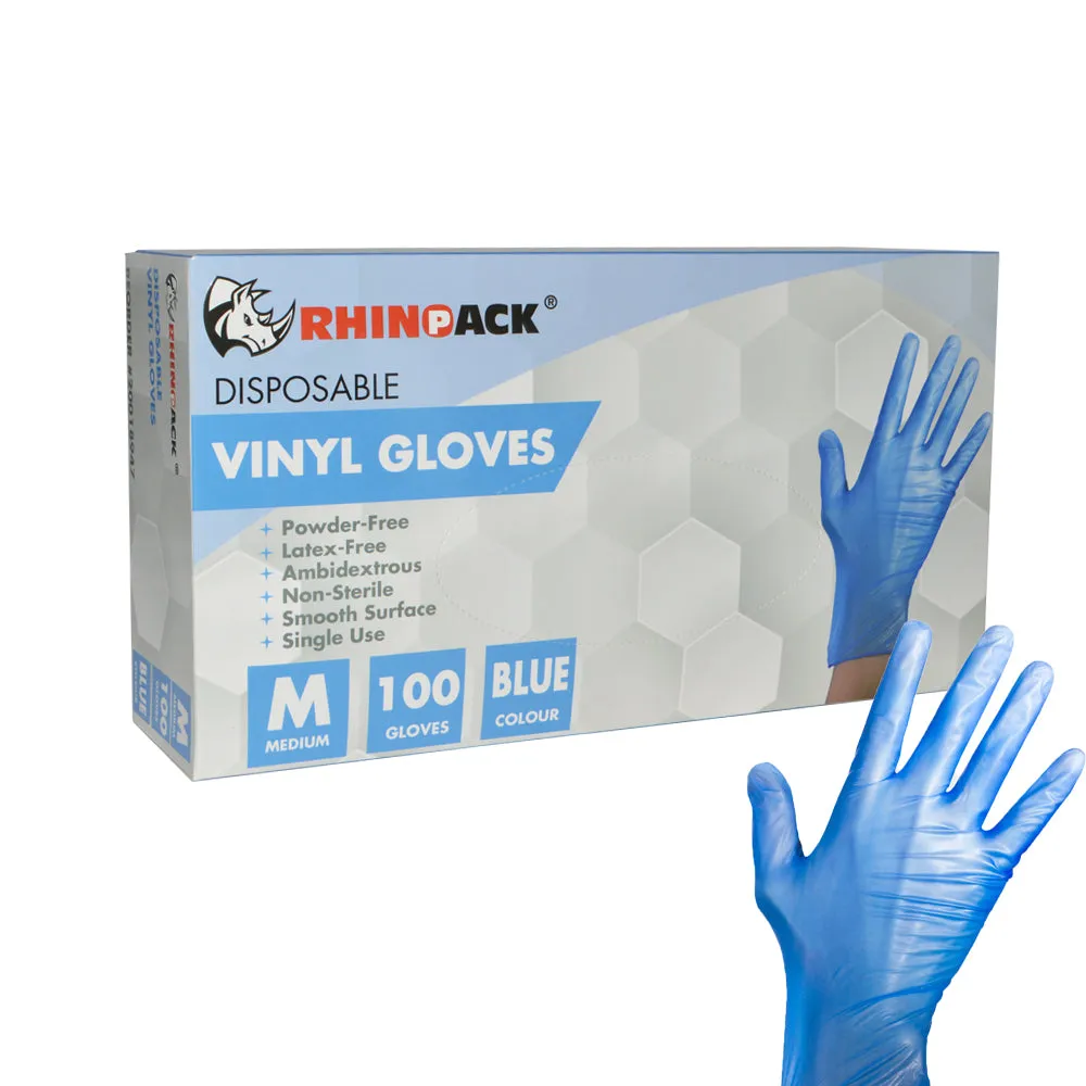 Rhinopack Disposable Vinyl Gloves 100pk (10pks / Case)