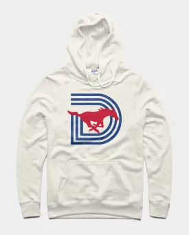 SMU Mustangs Monogram D Vintage White Hoodie