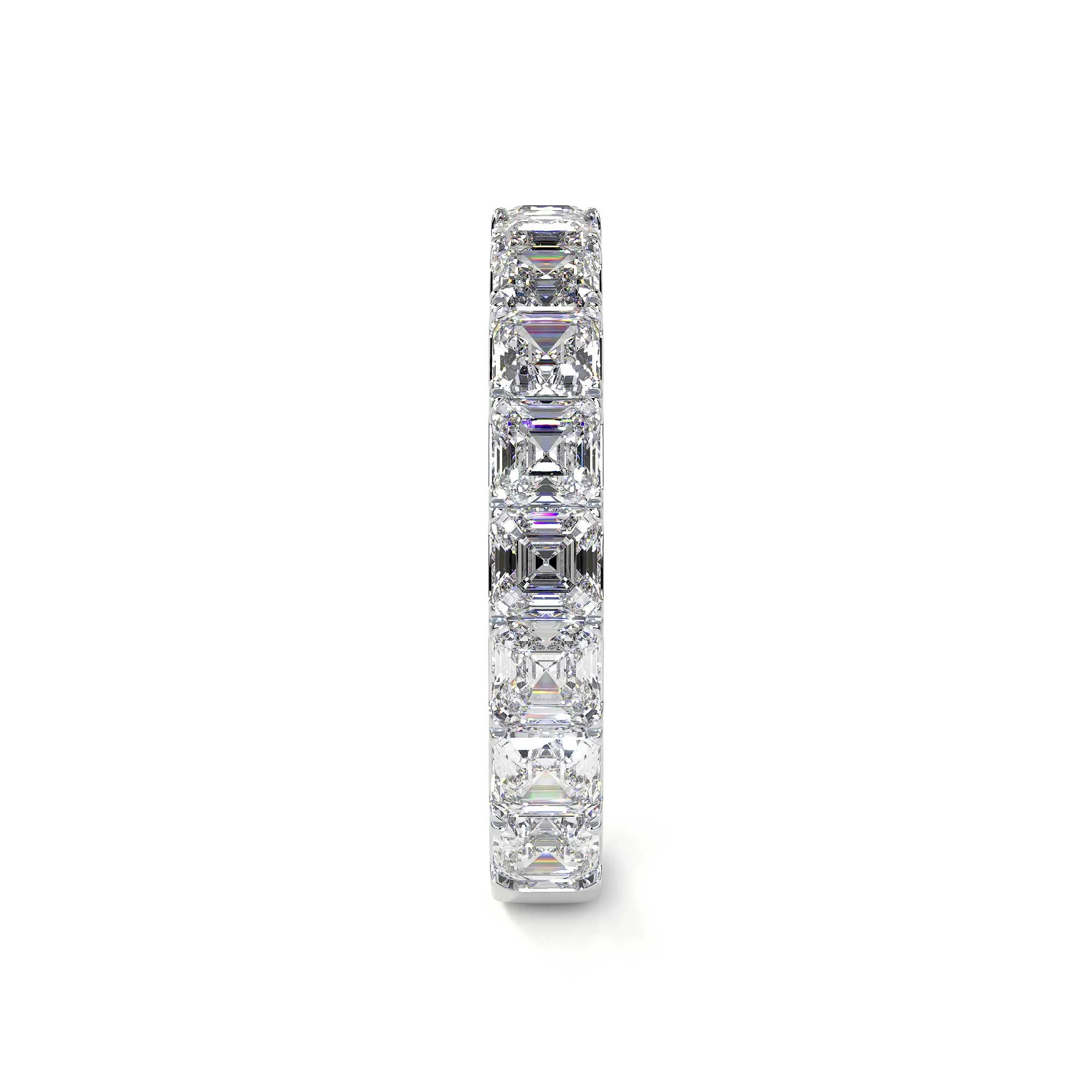 Square Emerlad Cut Diamond 3/4 Eternity Band, 3.75 CT