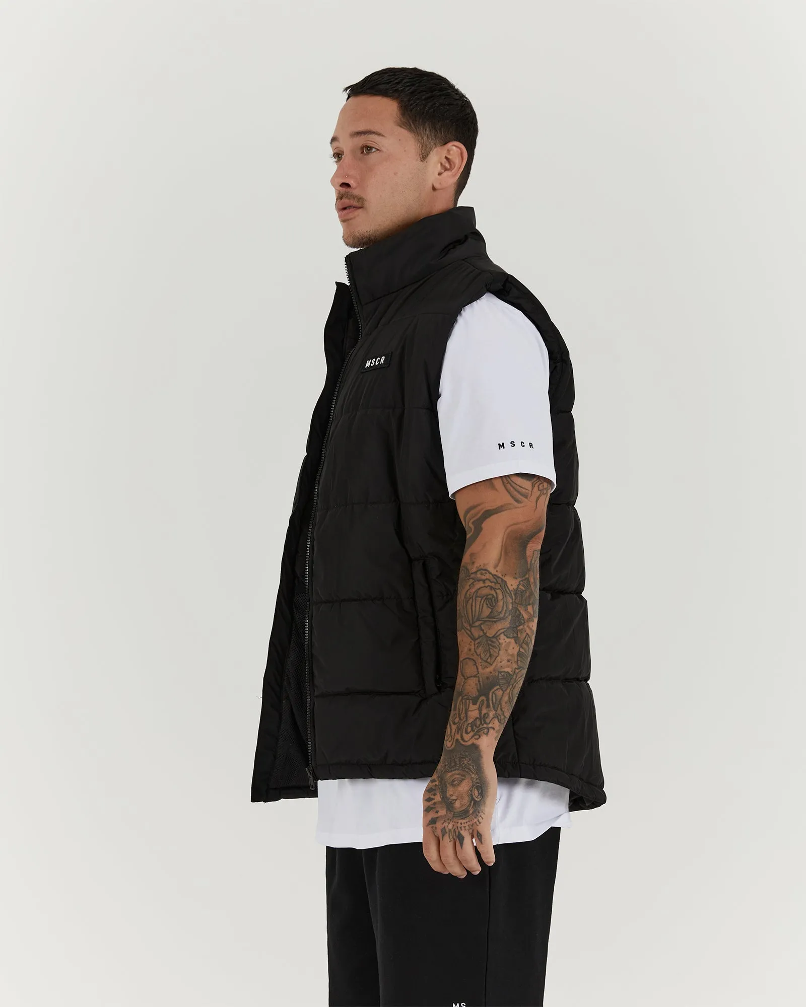 STAPLE PUFFER VEST - BLACK