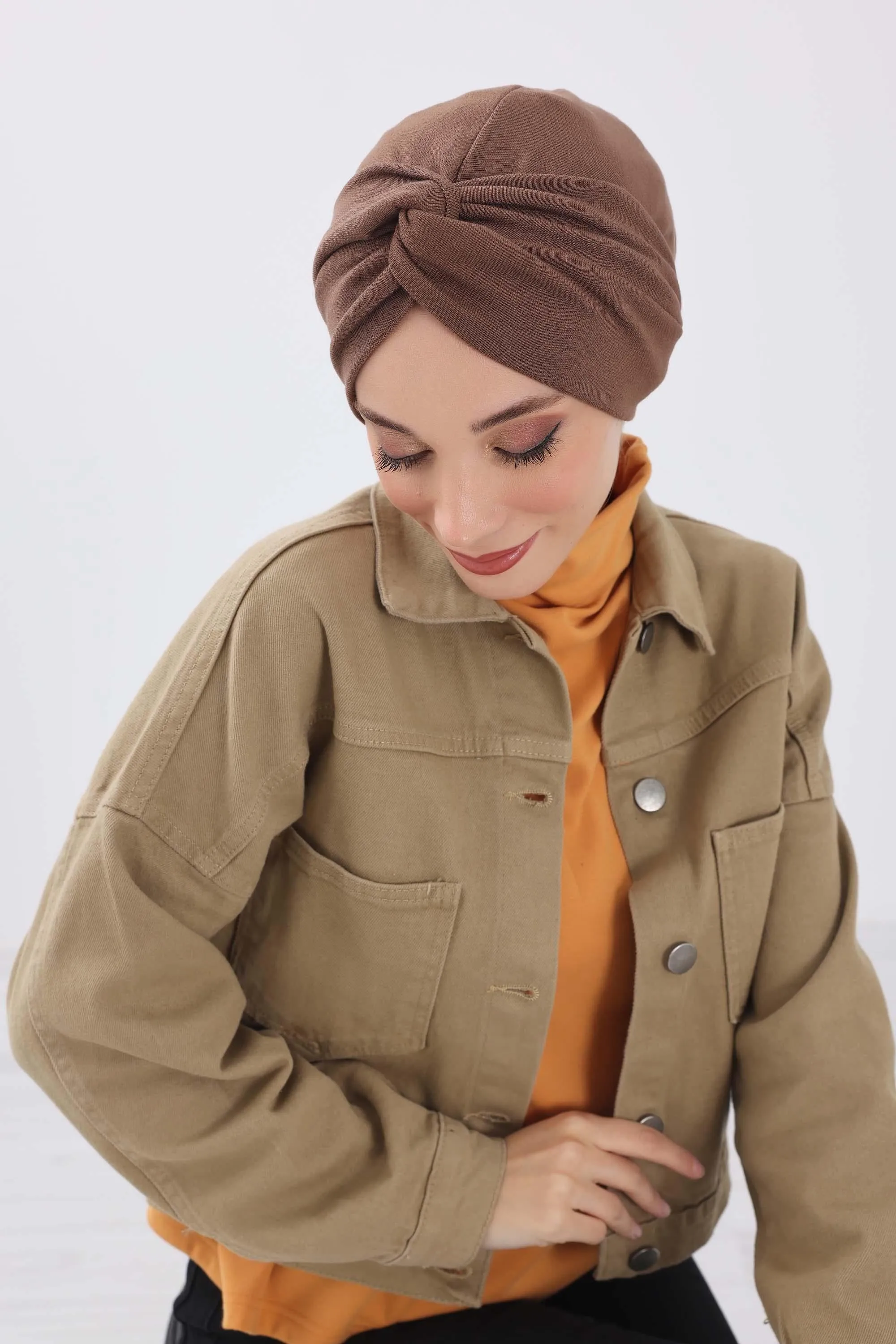 Stretchable Ribbed Winter Turban Bonnet for Women, Soft Polyviscose Headwrap, Cozy and Stylish Stretchable Headwrap for Cold Weather,B-4RB