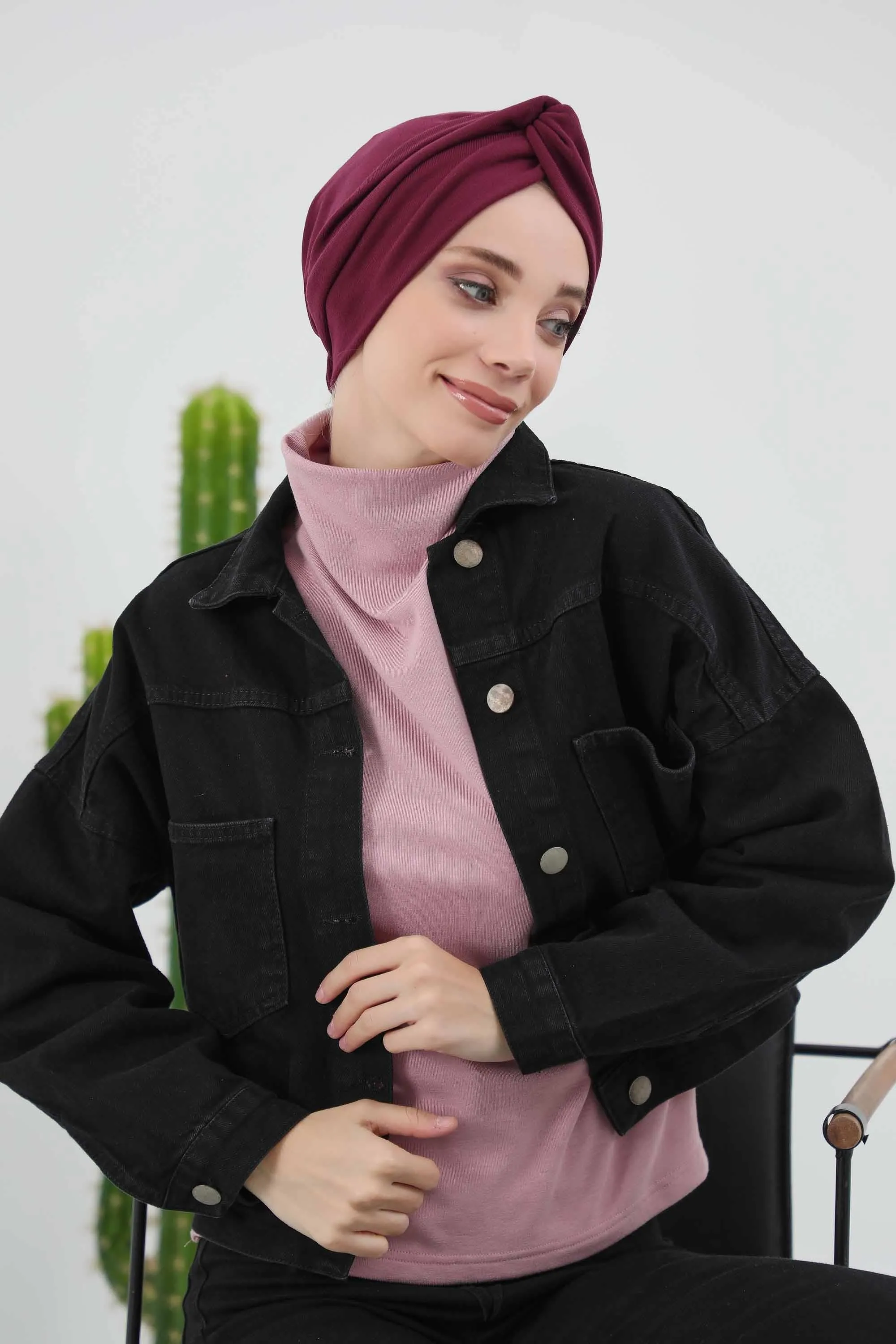 Stretchable Ribbed Winter Turban Bonnet for Women, Soft Polyviscose Headwrap, Cozy and Stylish Stretchable Headwrap for Cold Weather,B-4RB