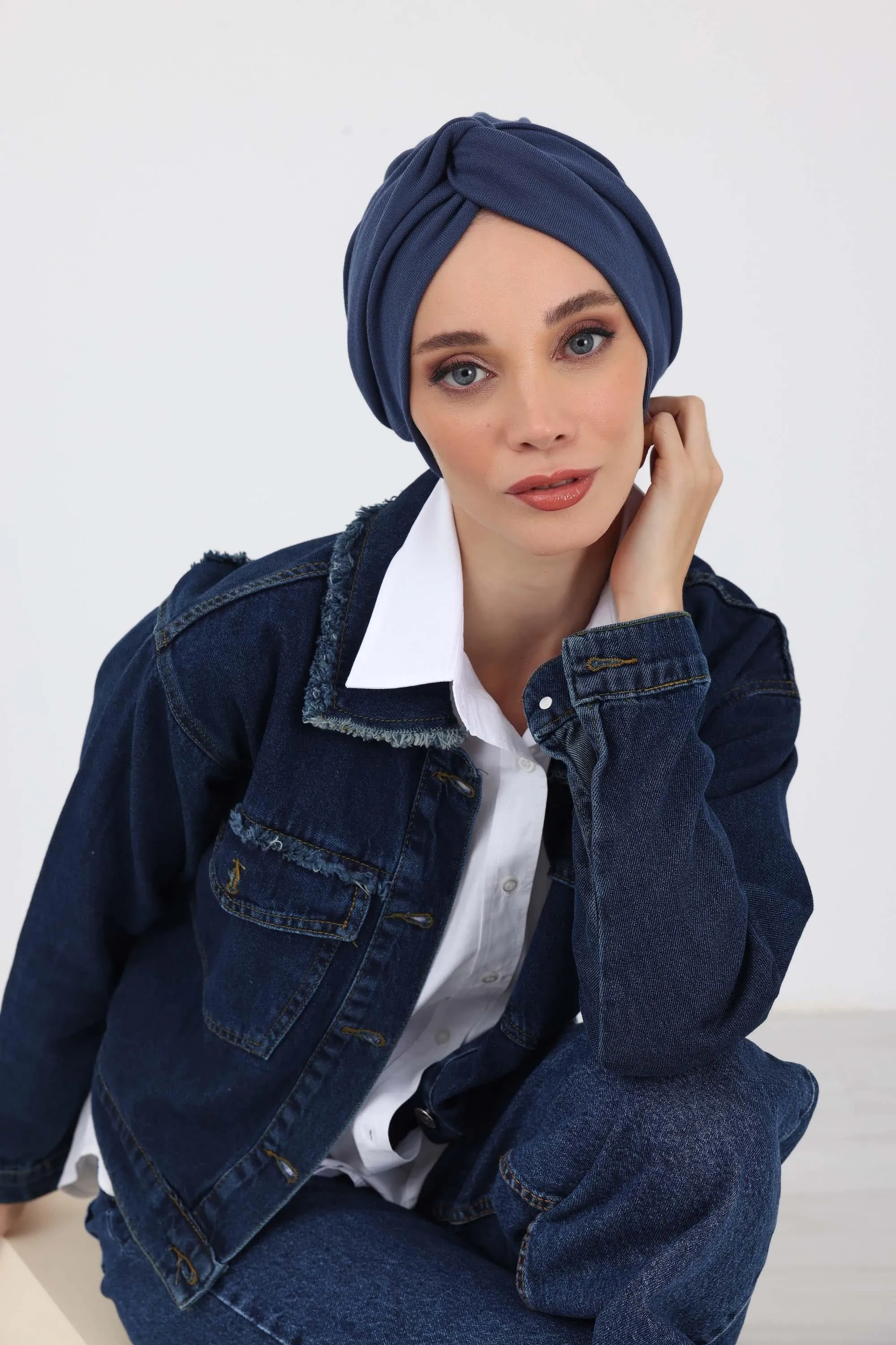 Stretchable Ribbed Winter Turban Bonnet for Women, Soft Polyviscose Headwrap, Cozy and Stylish Stretchable Headwrap for Cold Weather,B-4RB