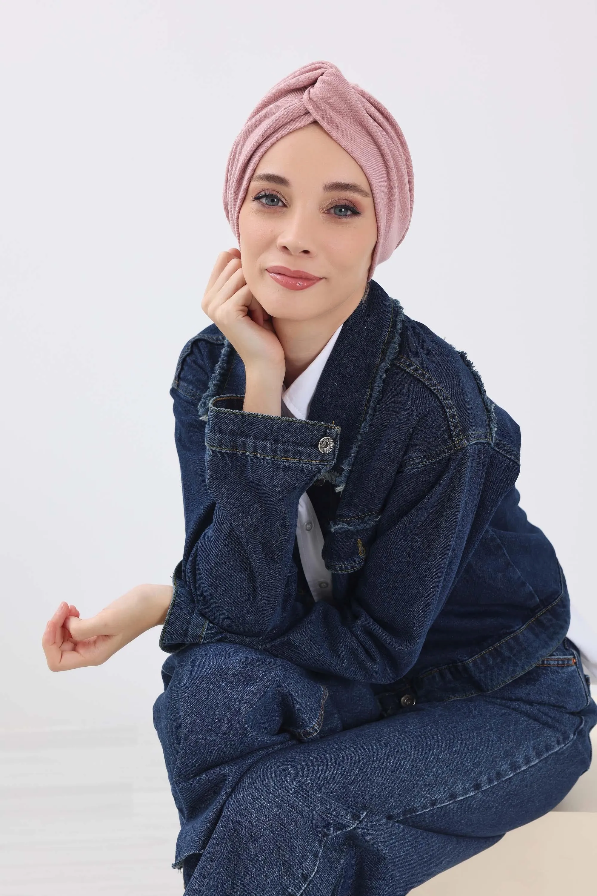 Stretchable Ribbed Winter Turban Bonnet for Women, Soft Polyviscose Headwrap, Cozy and Stylish Stretchable Headwrap for Cold Weather,B-4RB