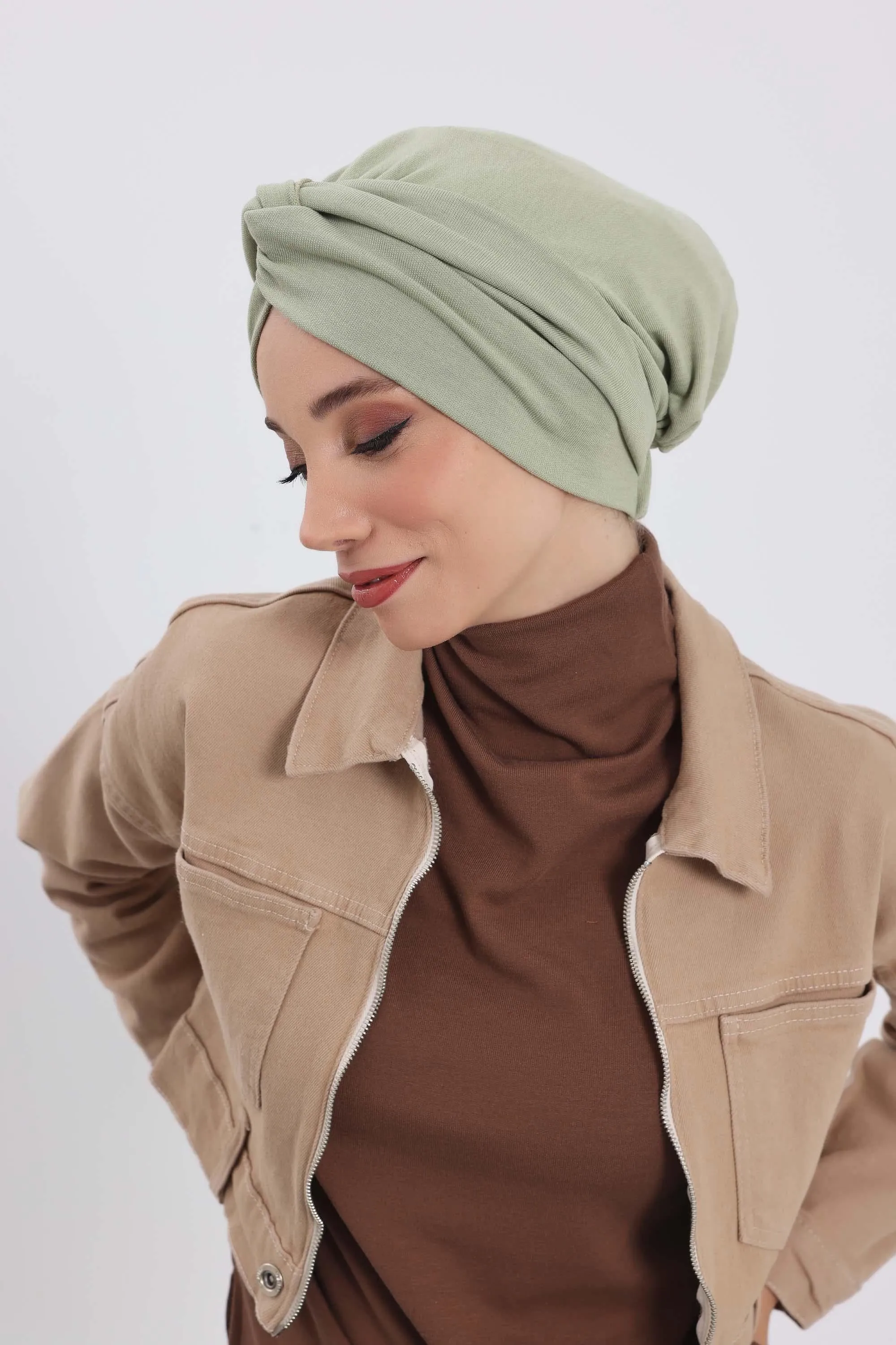 Stretchable Ribbed Winter Turban Bonnet for Women, Soft Polyviscose Headwrap, Cozy and Stylish Stretchable Headwrap for Cold Weather,B-4RB