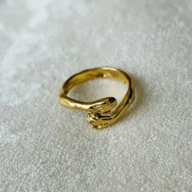 TFC Hug Gold Plated Adjustable Ring