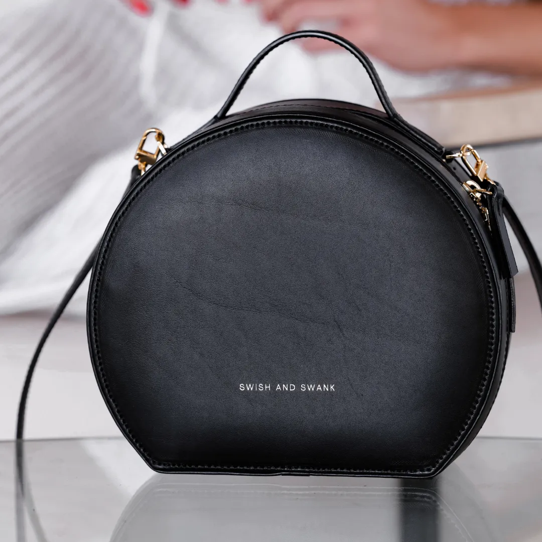 The Duchess Leather Handbag- Black