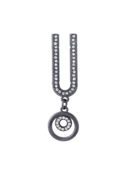 'U' Shape Diamond Hanging Gunmetal Fashion Hardware