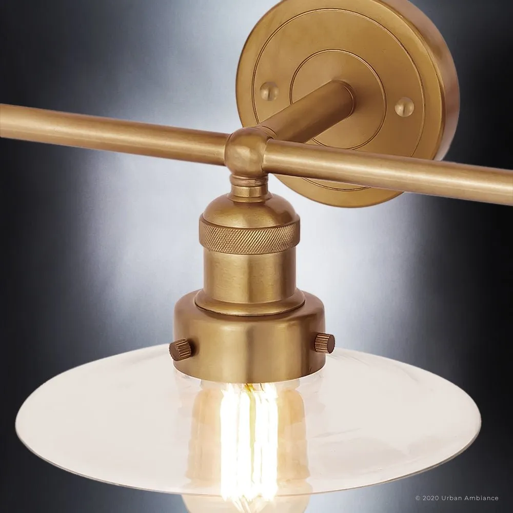 UEX2439 New Traditional Bath Light 7''H x 28''W, Satin Brass Finish, Sanford Collection