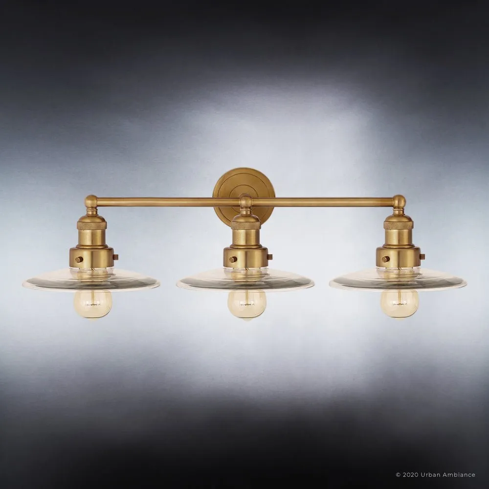 UEX2439 New Traditional Bath Light 7''H x 28''W, Satin Brass Finish, Sanford Collection