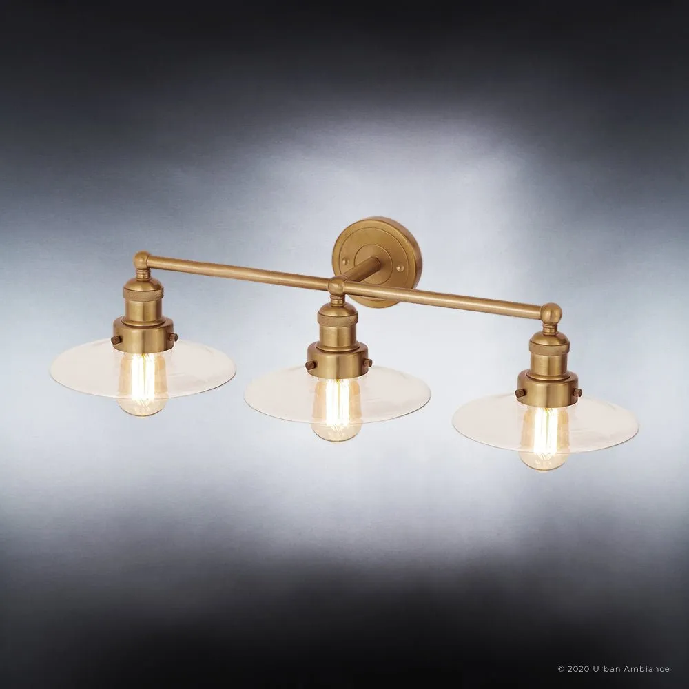 UEX2439 New Traditional Bath Light 7''H x 28''W, Satin Brass Finish, Sanford Collection