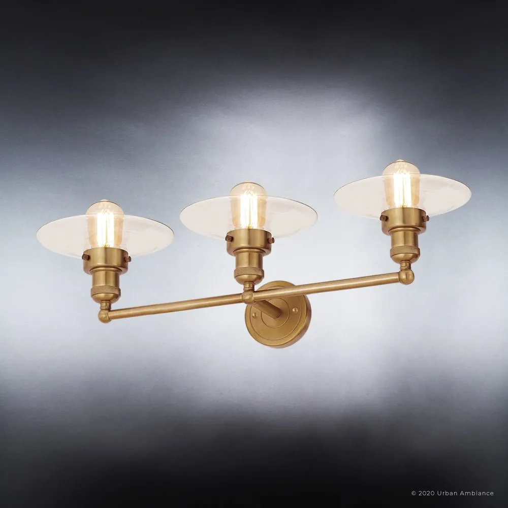 UEX2439 New Traditional Bath Light 7''H x 28''W, Satin Brass Finish, Sanford Collection