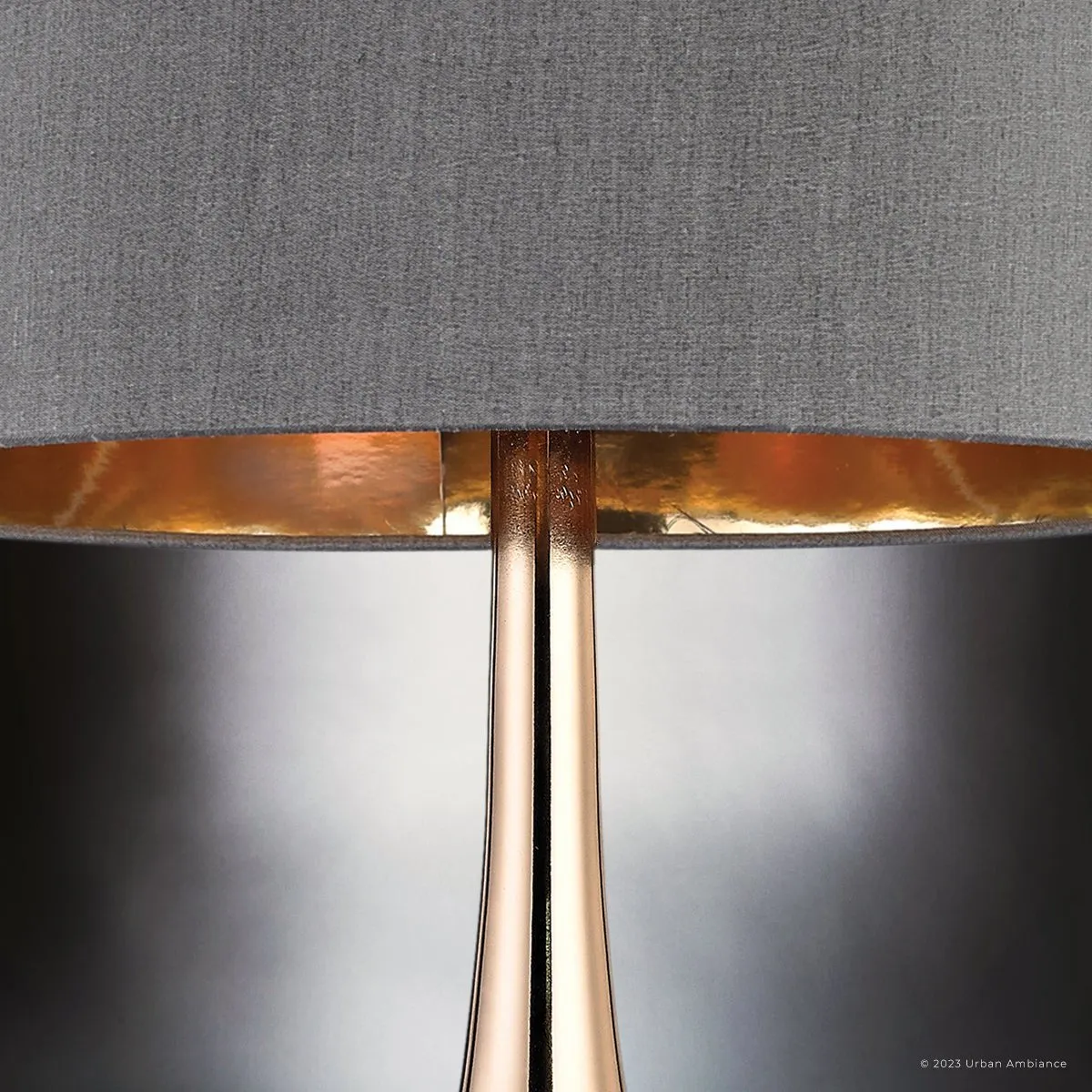 UEX7000 Glam Table Lamp, 18''H x 11''W x 18.5"H, Gray & Gold Finish, Sedona Collection