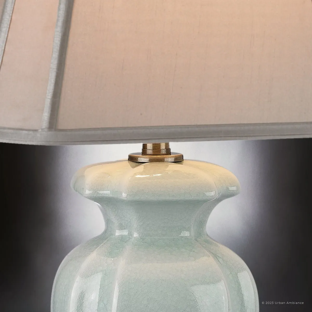 UEX7850 Traditional Table Lamp 15''W x 10''D x 29''H, Light Green Finish, Garrison Collection