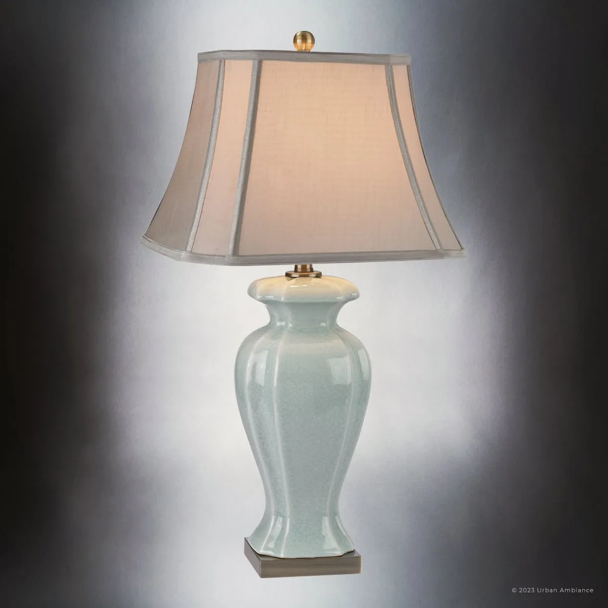 UEX7850 Traditional Table Lamp 15''W x 10''D x 29''H, Light Green Finish, Garrison Collection