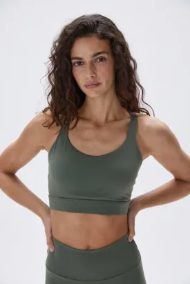 Ultimate Cross Back Bra - Khaki Green