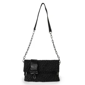 Victoria Hand-woven Convertible Clutch - Black