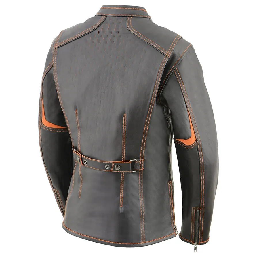 Women’s Scuba Style Racer Jacket w/ Laser Cut Accents