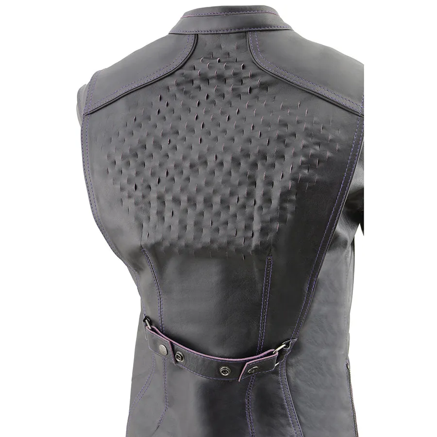 Women’s Scuba Style Racer Jacket w/ Laser Cut Accents