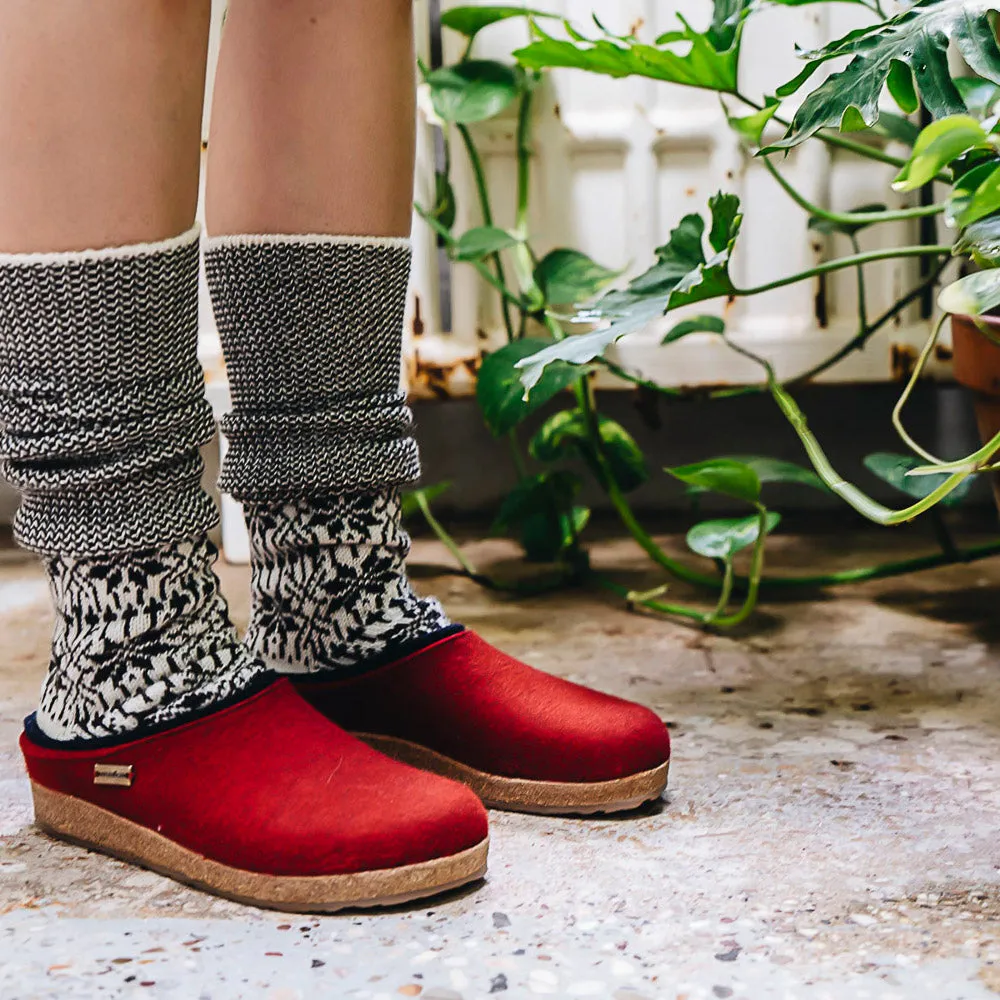 Wool Felt Clogs - Kris - Paprika (Adults 36-42)