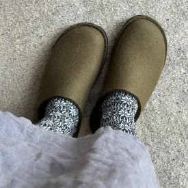 Wool Felt Slippers - Flair Soft - Olive (Adults 36-42)