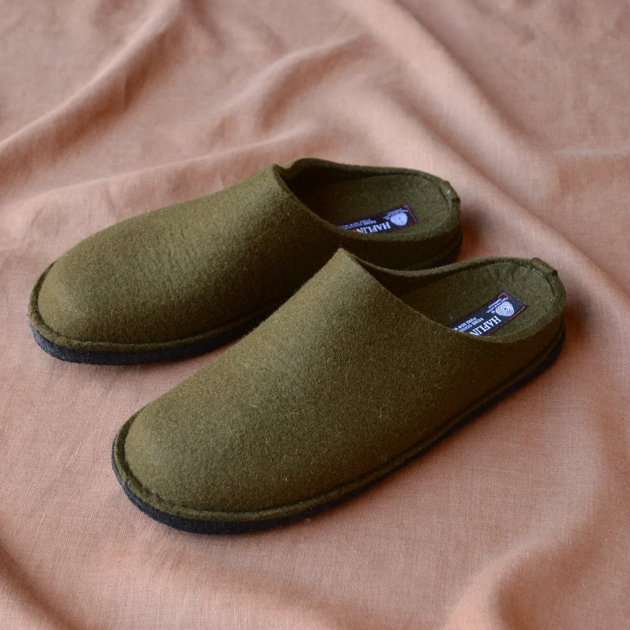 Wool Felt Slippers - Flair Soft - Olive (Adults 36-42)